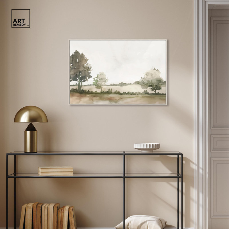 «Lawnside Escape», toile rustique par Art Remedy, Cadre argenté, H 31 po x l 46 po
