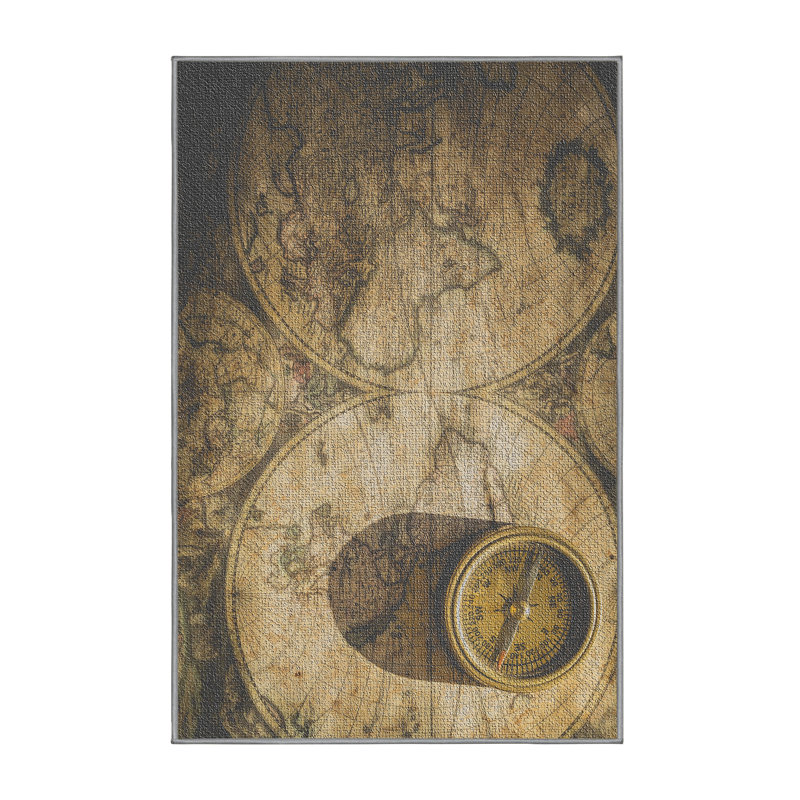 Carte et tapis brun Campus, Rectangle 5 pi x 7 pi