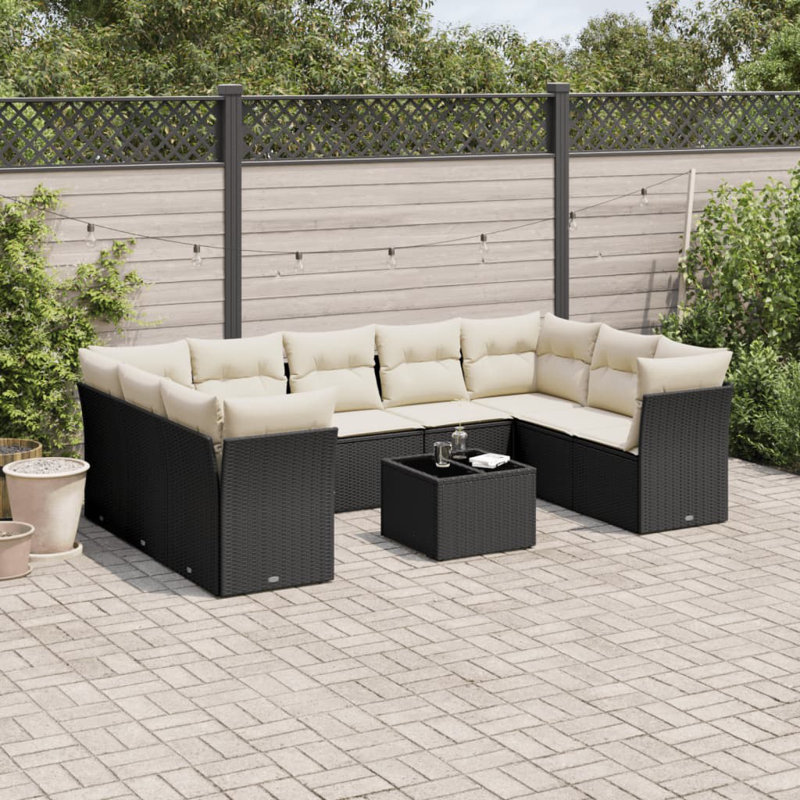 Vidaxl Garden Sofa Set Black