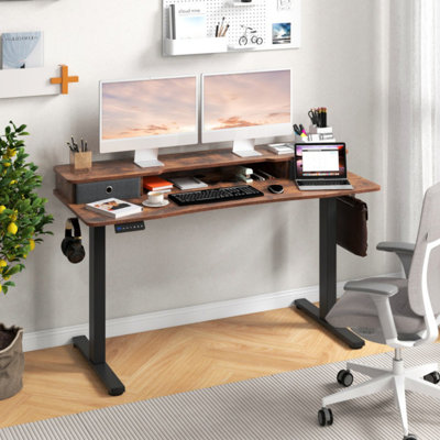 Tablette de rangement pour bureau avec support à moniteur 63 tiroirs x 63 po x 63 po