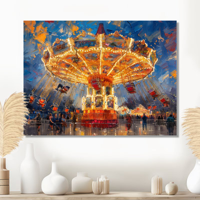 Amusement Parks Carrousel Carnival Colors - Reproduction d'art mural parcs d'attractions