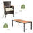 Chaniya 8 - Person Acacia Wicker Patio Dining Set with Rectangular Table , Cushions Included