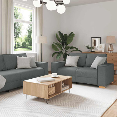 Ensemble de canapé vidaXL gris foncé