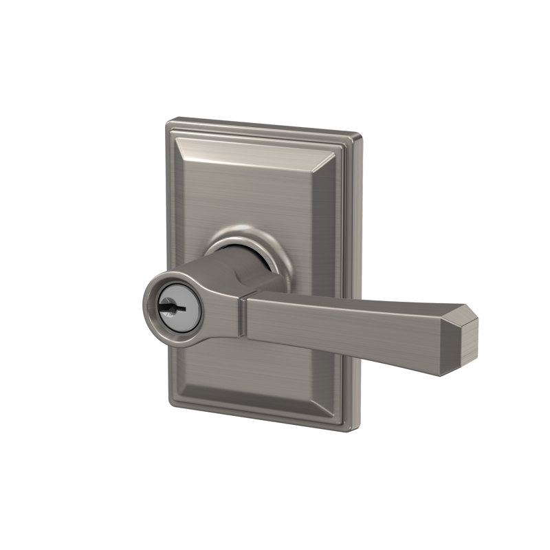 Complete Entry Lever Set with Deadbolt, Satin Nickel