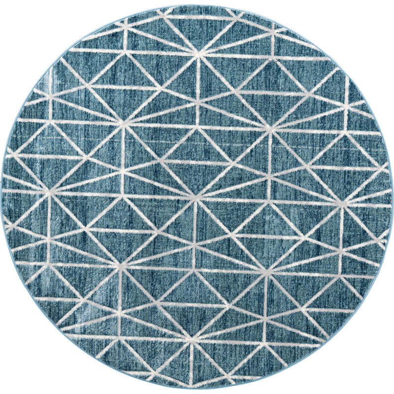 Eshin Geometric Indoor Rug, Round 7'