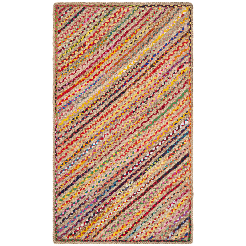 Tapis en jute de coton tissé à la main Polegate, Rectangle 4 pi x 6 pi