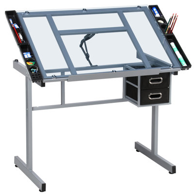 Rectangle Height Adjustable 104cm L Training Table with Casters