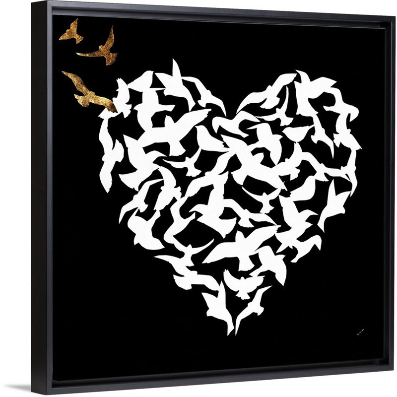 « cardiaque aflutter ii », impression sur toile, H 37,7 po x l 37,7 po x p 1,75 po, Cadre flottant noir