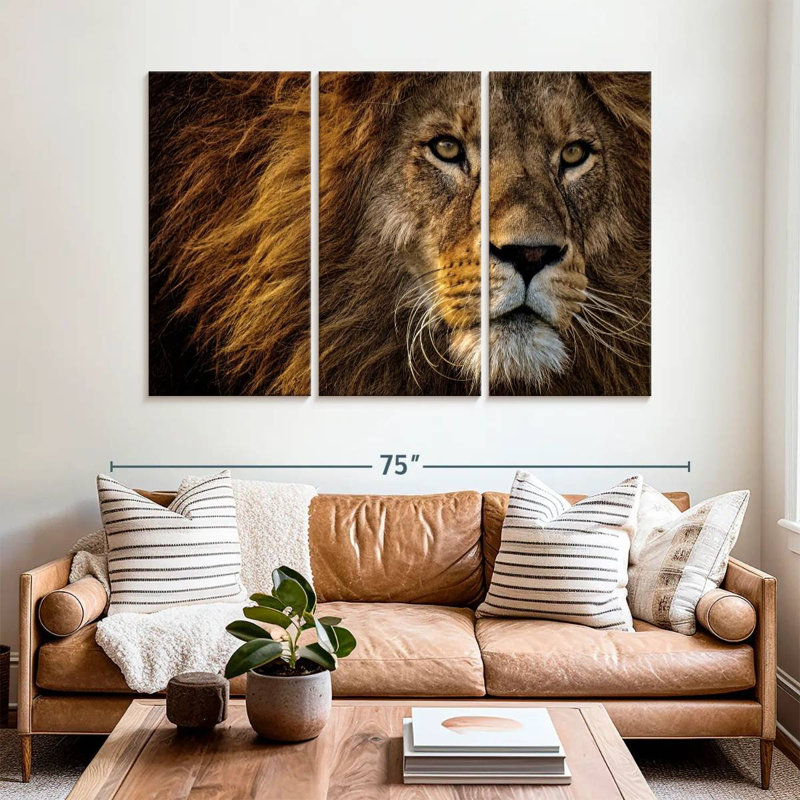 Tête de lion Brampt, H 42 po x l 65 po