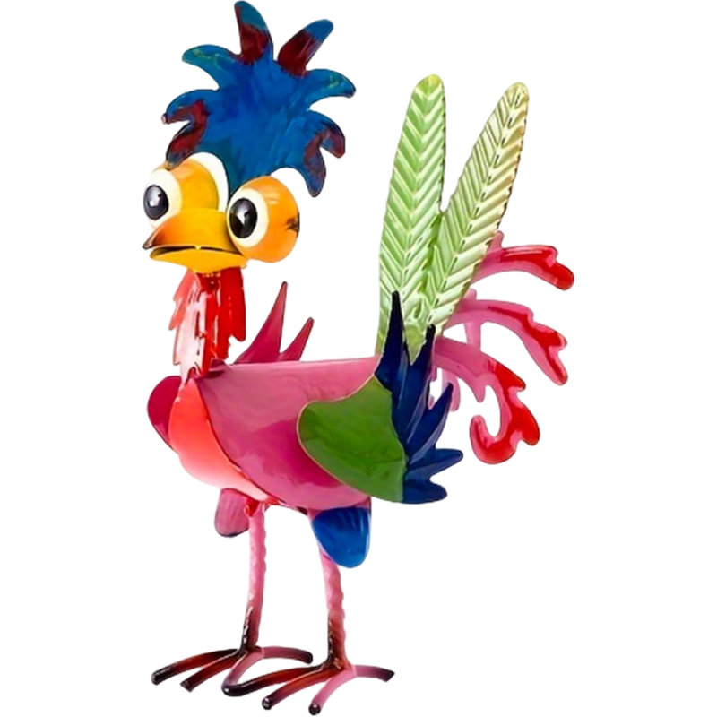 Statue de coq en métal pour les décorations de jardin