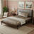 Bed Frame, Solid Wood Platform Bed with Headboard-1171602194-1171602197