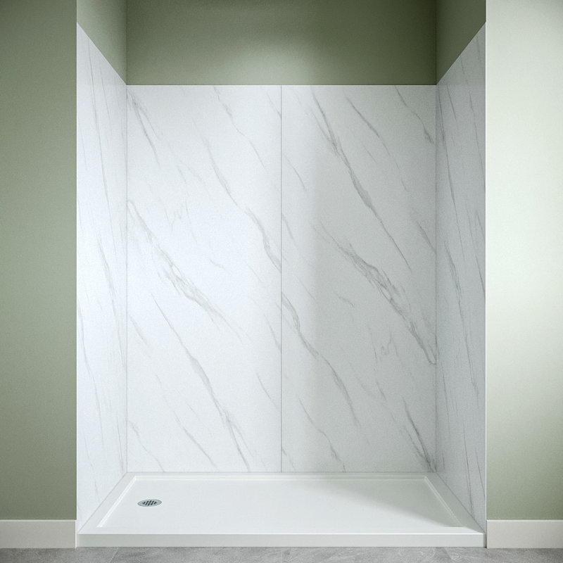 Ensemble de douche en alcôve à col de cygne blanc 4 pièces L 36 po x l 60 po x H 76 po Streamline DSH-1780-99