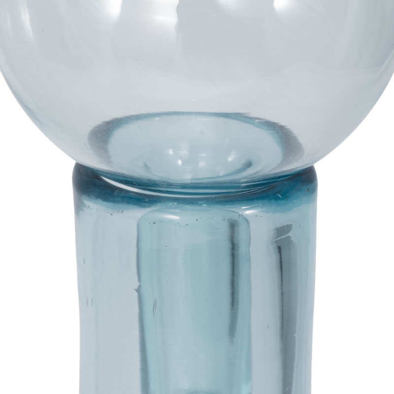 Glass Bottle With Stopper, Light Blue, 17" H x 7" W x 7" D