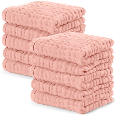 Comfy Cubs Muslin Baby Washcloths - Soft 6-Layer Cotton Wash Cloths for Sensitive Skin - 10"x10" Large, Gentle, Absorbent Infant Essentials