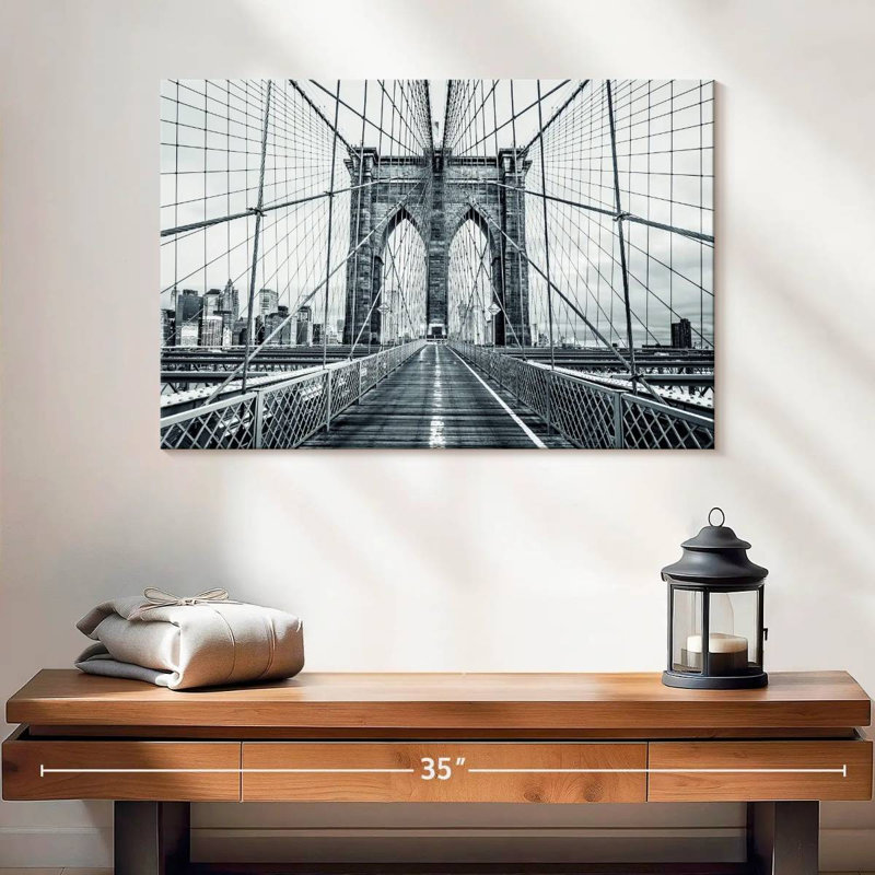 Pont de Brooklyn monochrome, H 16 po x l 24 po