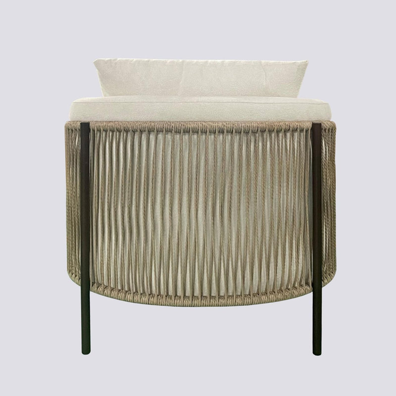 Chaise d'appoint avec extérieur en corde