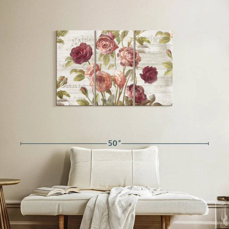 Harnek French Roses I, H 24 po x l 38 po