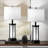 25" Black Metal Table Lamp Set with USB Type-C Ports and Built-in Outlet