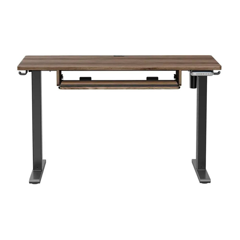 48'' W Adjustable Standing Desk With Keyboard Tray For Home Office, Brown/Black