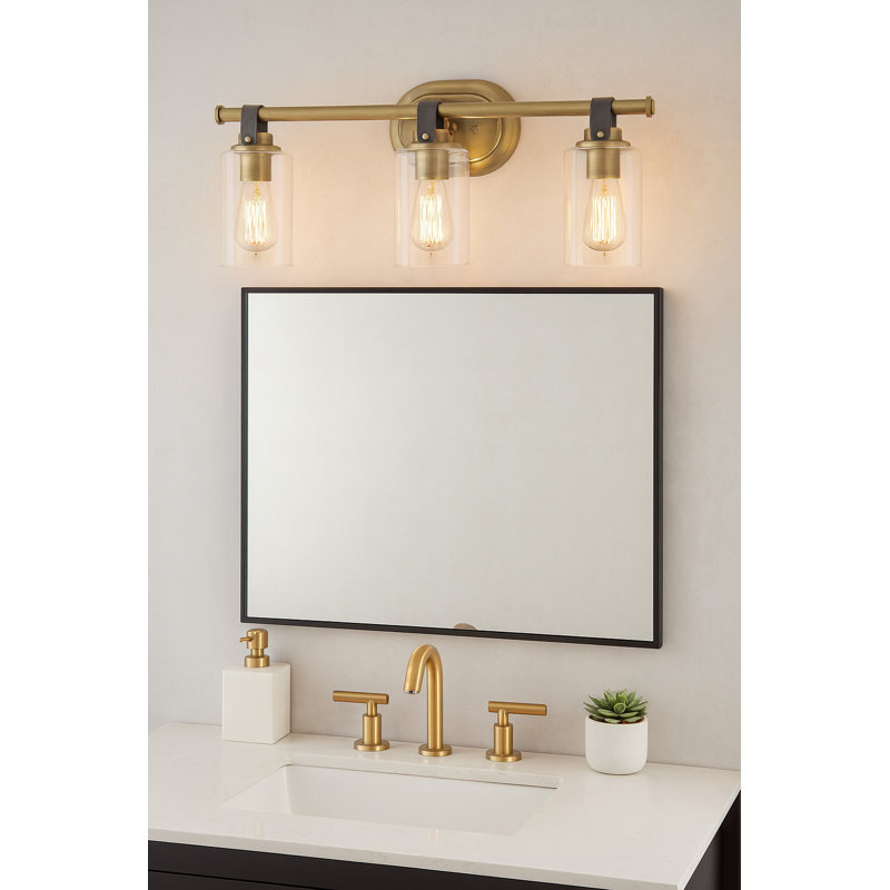 April 3 - Light Dimmable Vanity Light, Heritage Brass