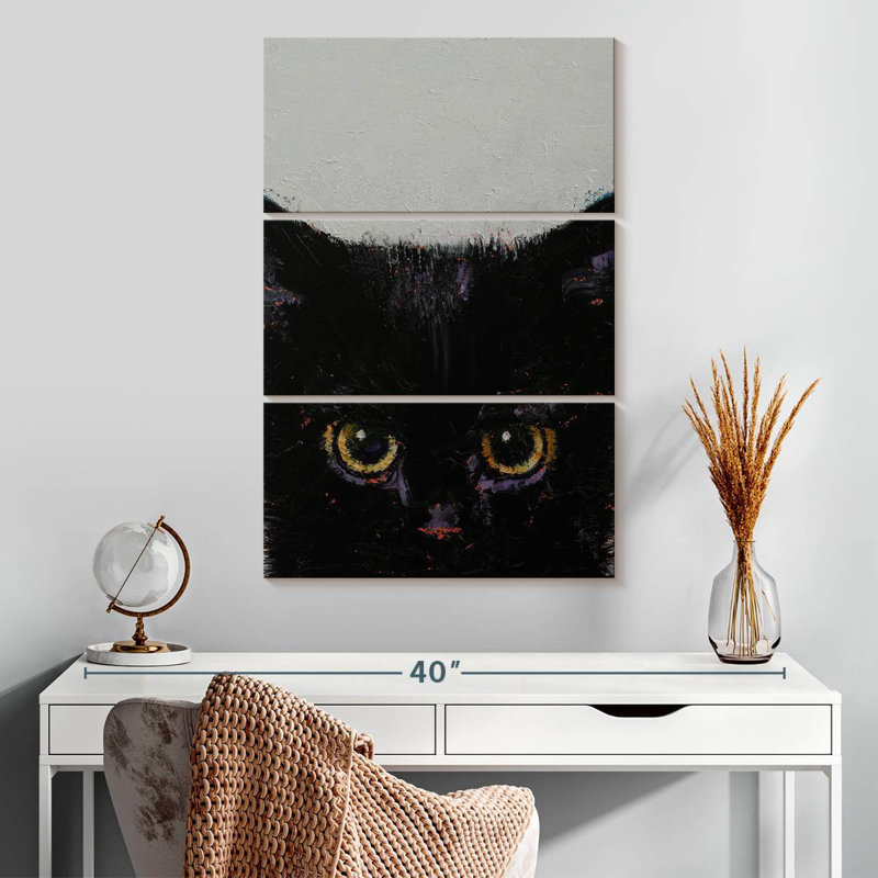 Chaton Brampt noir, H 32 po x l 20 po