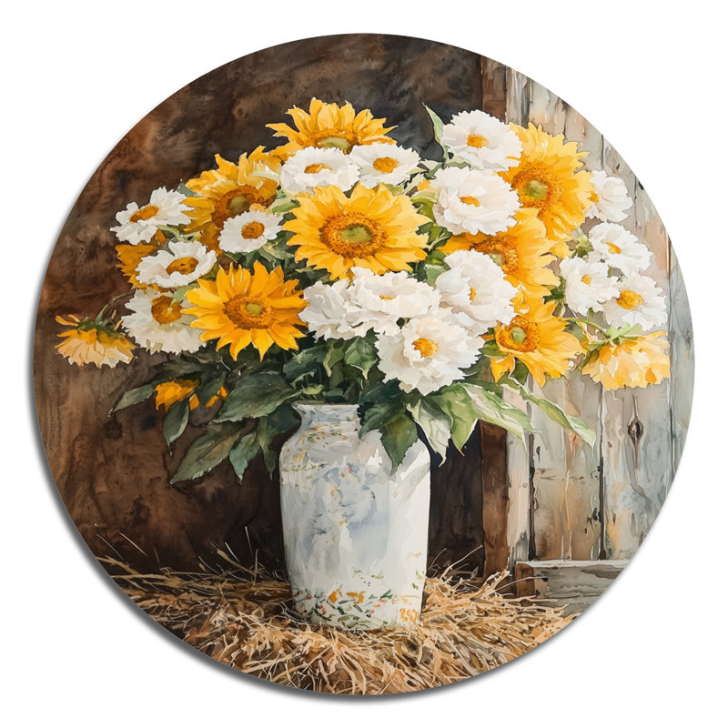Nadeau - Décoration murale traditionnelle en métal jaune, H 29 po x l 29 po