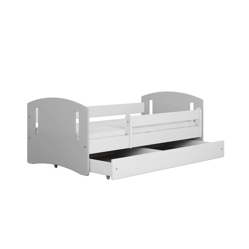 Hermes Drawer Convertible Bed and Mattress, European Toddler (80 x 160 cm), Grey