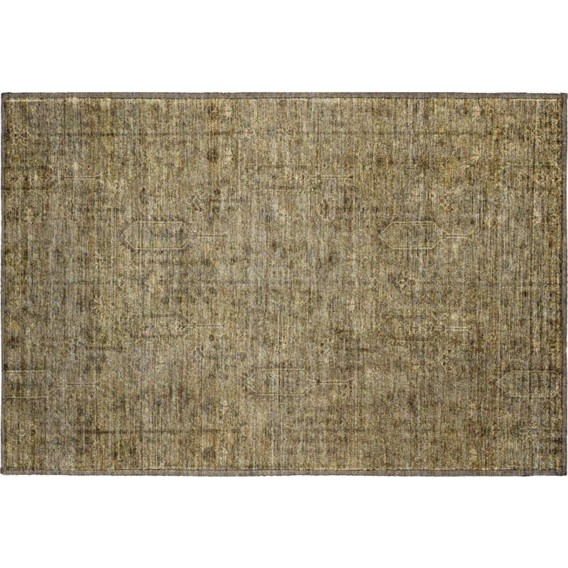 Premium Machine Washable Prisco Brown Rug, Rectangle 1'8" x 2'6"