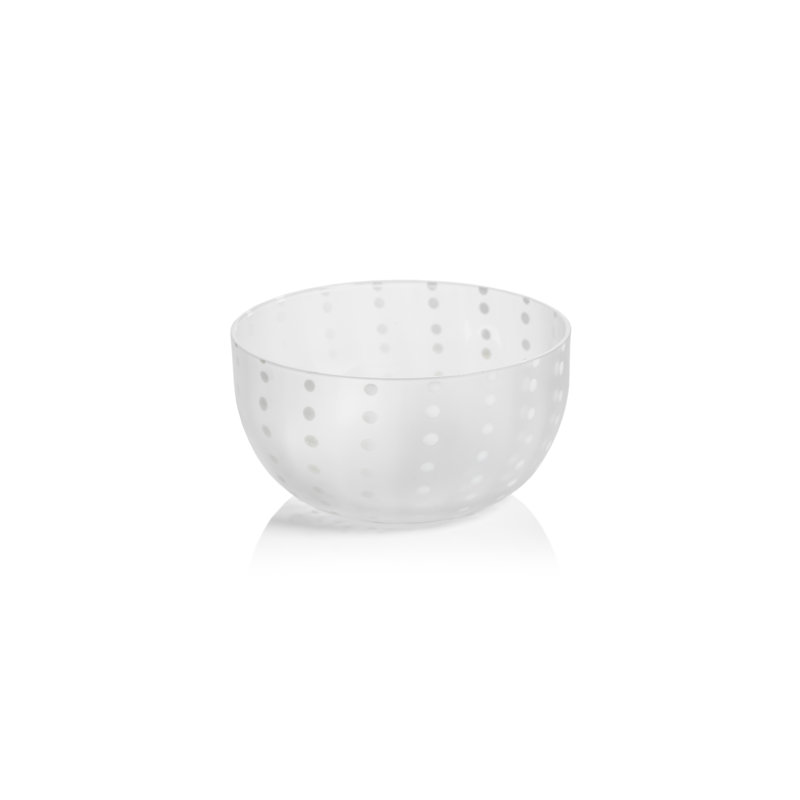Akil Frosted Glass Dotted Condiment Bowls Set of 4