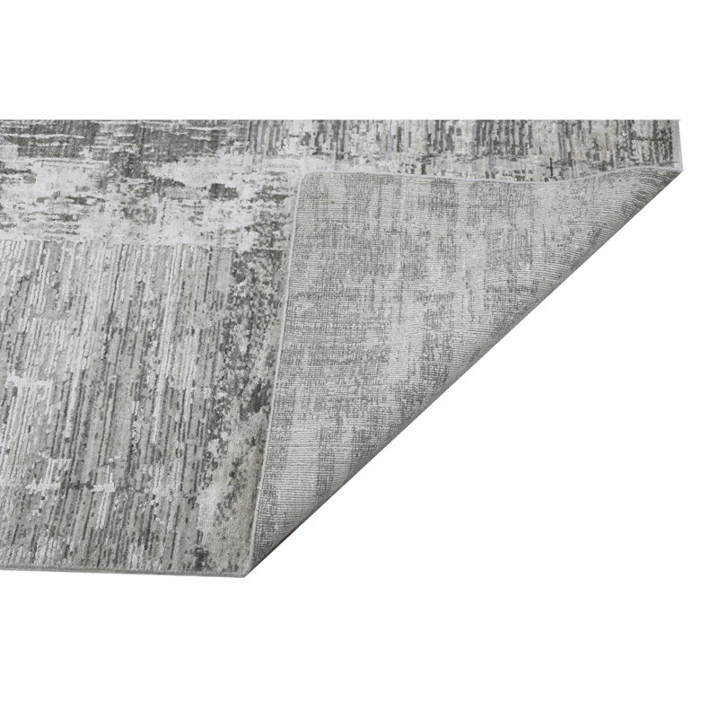 Abstract Area Rug in Silver, Rectangle 12' x 15'