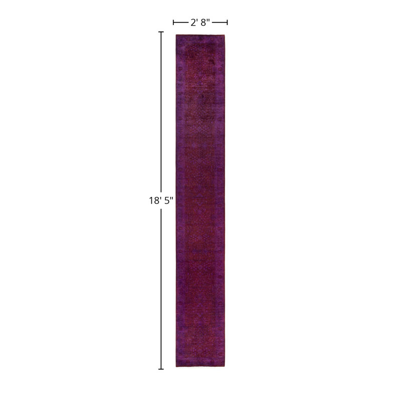 Huckstep One-of-a-Kind 2' 8" X 18' 5" Runner Wool Area Rug Purple