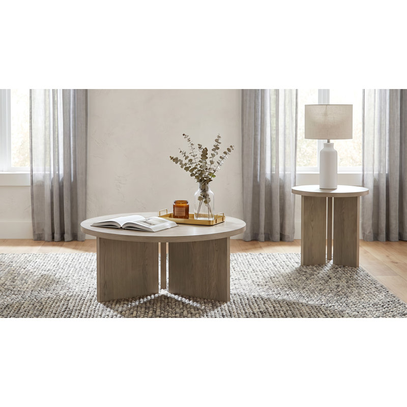 Ensemble de 2 tables basses Harout, Beige, 2 pièces: table de bout, table basse