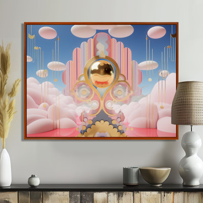 «Pink Cloud Magic Universe», paysage abstrait, art mural