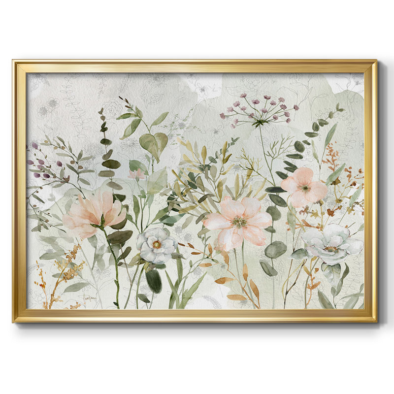 Carnet de croquis botanique, reproduction sur toile, Or, H 30 po x l 44 po x P 1,5 po