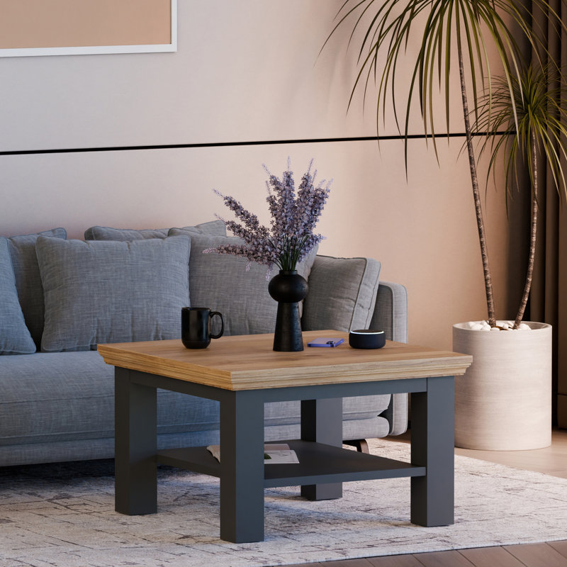 Sabja Coffee Table with Storage, Oak Wood/Black