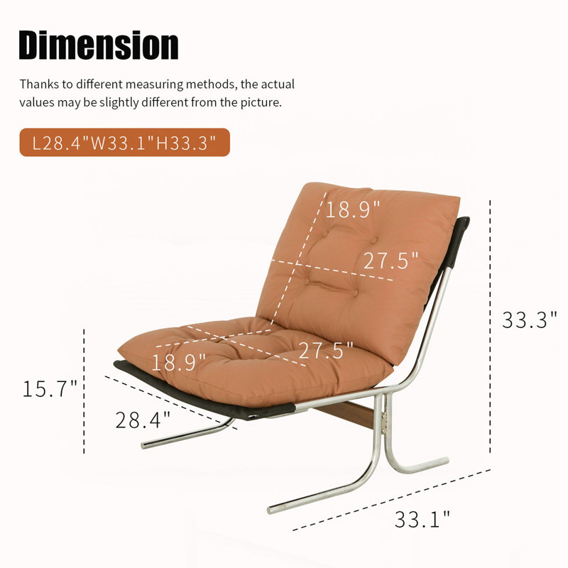 Chaises de salon avec pieds en métal, Brun