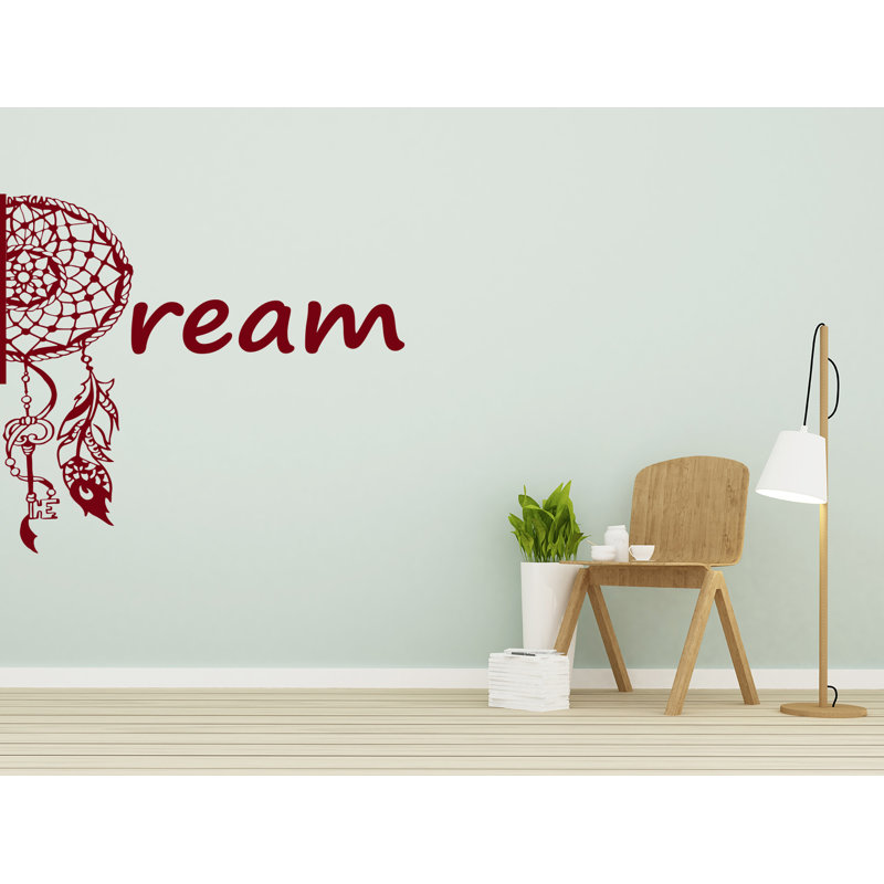 Décalcomanie murale Dreamcatcher, H 42 po x l 46 po, Rouge
