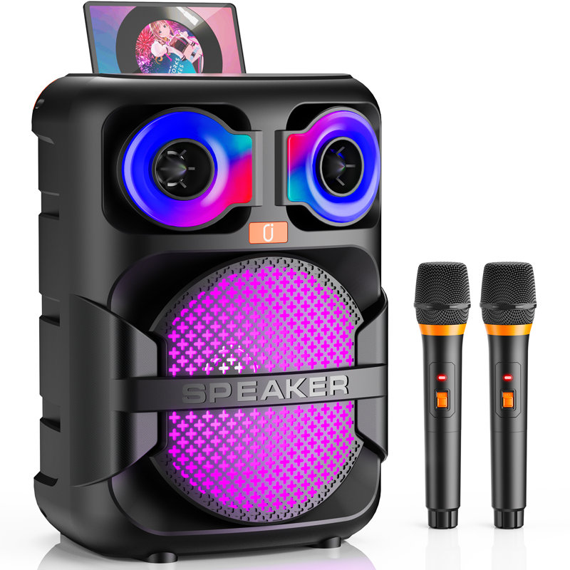 Machine à karaoké JYX +2 haut-parleur de microphone sans fil avec lumière RVB portable pour la fête / le mariage / la conversation / l'apprentissage, pour les adultes et les enfants, karaoké chantant en famille