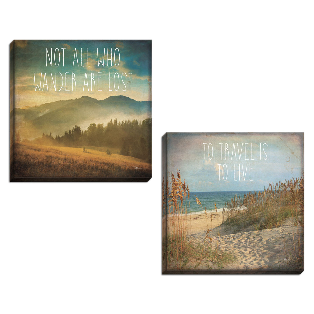 " To Travel Is To Live And Not All Who Wander Are Lost " by Pela Studio 2 - Pieces Latitude Run®