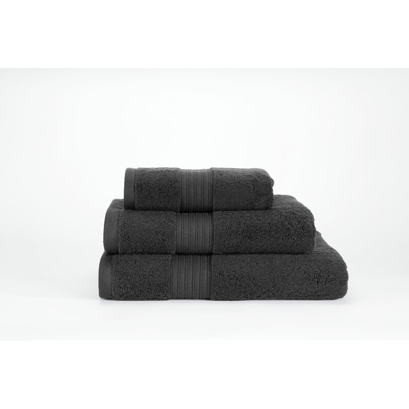 Roa Cotton Plush Hand Towel, Black