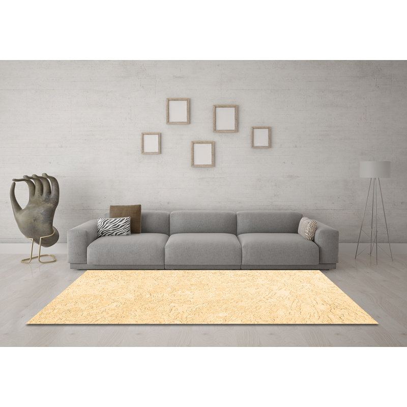 Herda Washable Abstract Indoor Rug, Round 6'