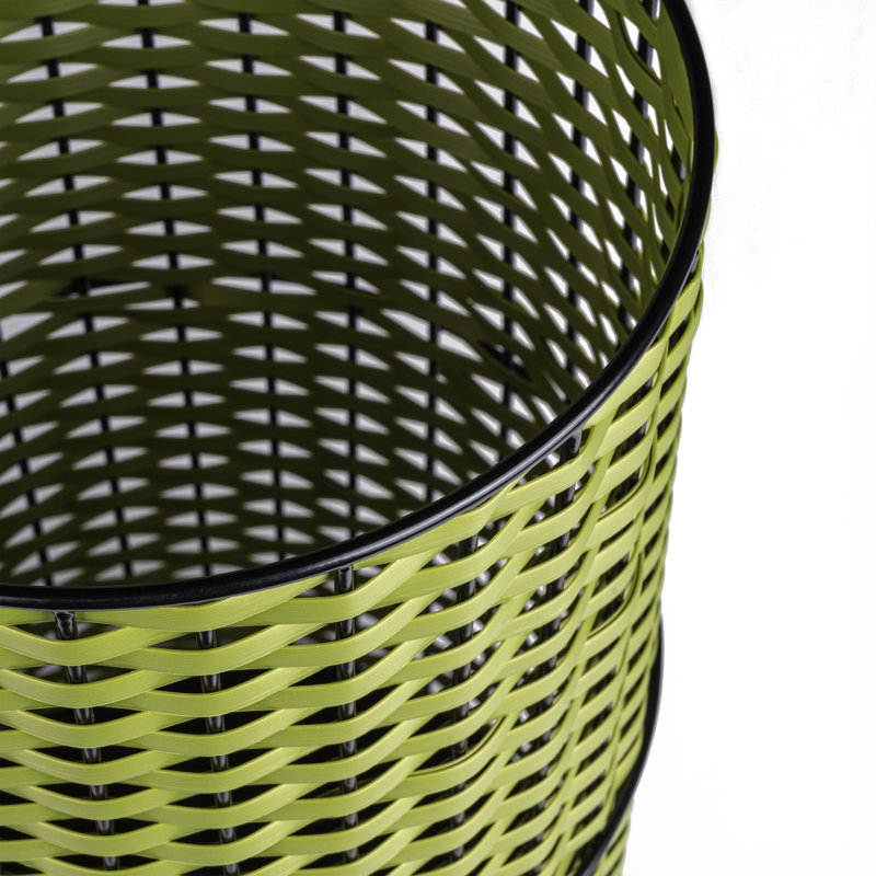 Cecil Open Waste Basket - 4.13 Gallons, Pear Green/Black