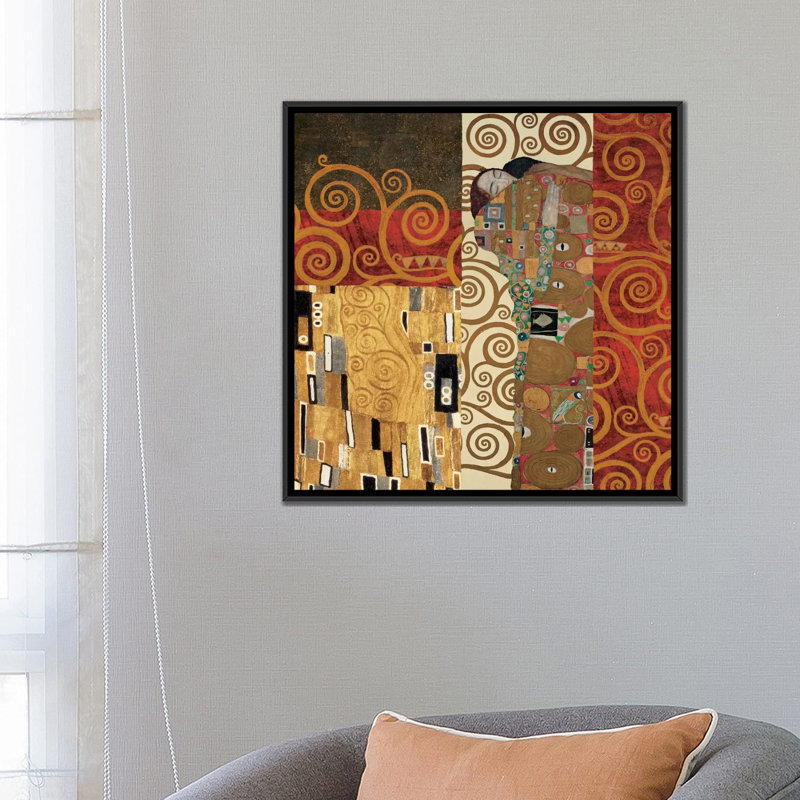 «Klimt Détails» par Gustav Klimt, impression sur toile tendue, H 26 po x l 26 po x P 1,5 po, Toile avec cadre noir