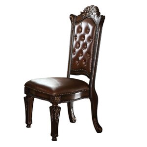 Valmonte Tufted Upholstered Side Chair in Black Cherry