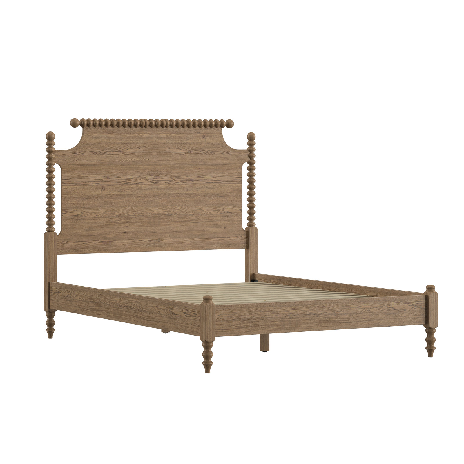 Nadette Spindle Bed, Queen, Cracked Oak