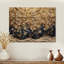 Or doré, herbes d'harmonie - Art floral sur bois en bois de pin naturel-1777397494