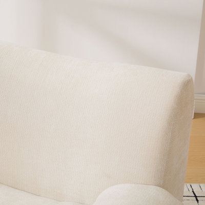 Fauteuil d'appoint surdimensionné et moderne de 43 po de largeur, canapé-lit simple désossé, fauteuil en chenille, fauteuil de lecture confortable avec sièges profonds pour le salon, chambre à coucher, dortoirs