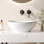 DeerValley 415 x 335 x 140mm White Oval Vessel Bathroom Sink