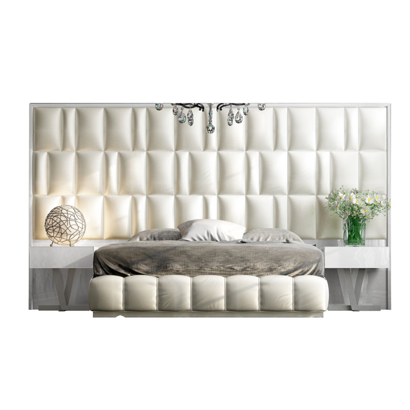Lit tapissier Annalya, Grand, Haute brillance