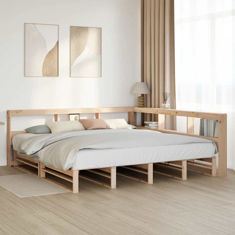 Solid Wood Storage Bed, Brown